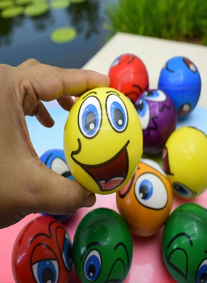 Asera 12 Pcs Multi Colored Printed Face Expression Soft Sponge Balls for Kids -Stress Relief Fun Indoor Outdoor Play Birthday Return Gift - Image 5